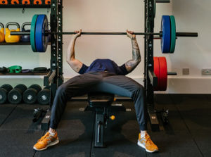 David lifting weights